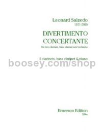 Divertimento Concertante for 2 clarinets, bass clarinet & piano