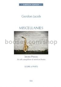 Miscellanies for alto saxophone, wind band (score & parts)