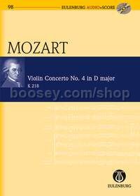 Concerto for Violin No.4 in D Major, K 218 (Violin & Orchestra) (Study Score)