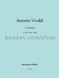 3 Sonatas in D minor, C major, F minor - violin, cello & piano