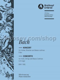 Violin Concerto in E BWV1042 for Violin & Piano