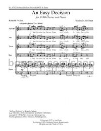 An Easy Decision for SATB choir & piano