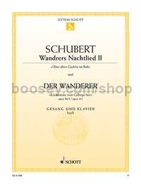 Wandrers Nachtlied II / Der Wanderer op. 96/3 / op. 4/1 D 224 / D 493 - high Voice Part & Piano