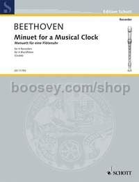 Minuet for a Musical Clock WoO 33 - 4 recorders (SATB) (performance score)
