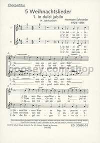 5 Weihnachtslieder (choral score)