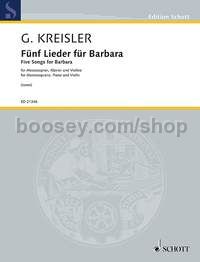 5 Songs for Barbara - mezzo-soprano, piano & violin