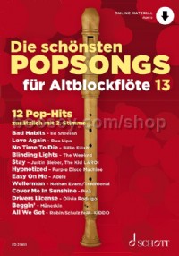Die schönsten Popsongs für Alt-Blockflöte, Vol. 13 (1-2 Treble Recorders)
