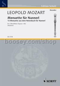 Minuets for Nannerl - soprano- & treble recorder