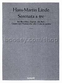Serenata a tre - 3 recorders (SAT), guitar & cello (viola da gamba) (score & parts)