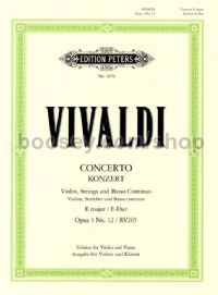 Concerto in E Major Op.3 No.12 RV 265 (Violin and Piano)