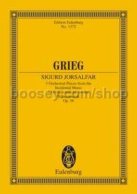Orchestral Pieces from "Sigurd Jorsalfar", Op.56 (Orchestra) (Study Score)
