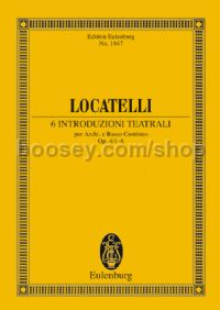 6 Introduzioni Teatrali, Op.4/1-6 (String Orchestra & Basso Continuo) (Study Score)