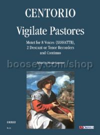 Vigilate Pastores. Motet for 8 Voices (SSSSATTB), 2 Recorders & Continuo (score & parts)