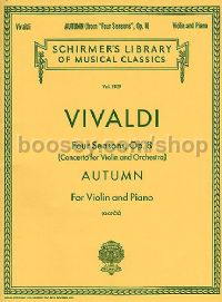 Autumn From the Four Seasons Op. 8 Violin/Piano (Schirmer's Library of Musical Classics) 