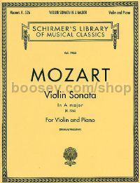Violin Sonata K526 A Violin & Piano (Schirmer's Library of Musical Classics) 