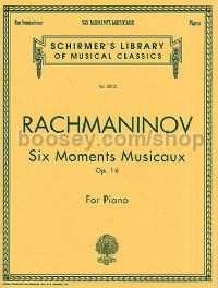 Moments Musicaux (6) Op. 16 for piano (Schirmer's Library of Musical Classics)