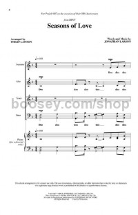Seasons Of Love from Rent (SATB)