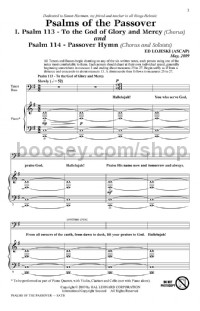 Psalms of the Passover (SATB & Piano)