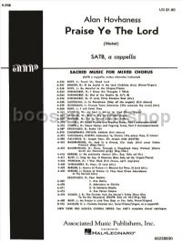 Praise Ye The Lord Motet A Cappella - SATB