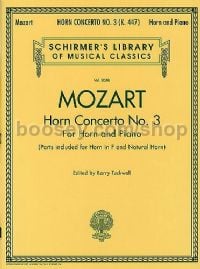 Horn Concerto No3 Horn & Piano (Schirmer's Library of Musical Classics)