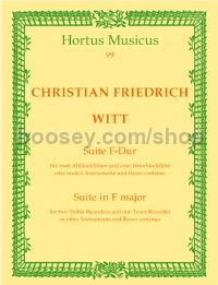 Suite In F recorder Ensemble Score & Parts