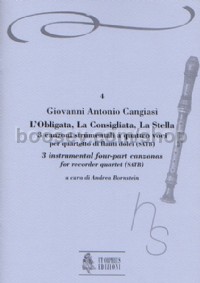 L’Obligata, La Consigliata, La Stella for Recorder Quartet (SATB) (score & parts)
