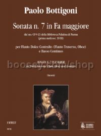 Sonata No. 7 in F Major for Treble Recorder (Flute, Oboe) & Continuo (score & parts)