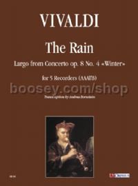 The Rain. Largo from Concerto Op. 8 No. 4 “Winter” for 5 Recorders (AAATB) (score & parts)