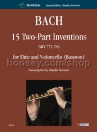 15 Two-Part Inventions BWV 772-786 for Flute & Cello (Bassoon) (score & parts)