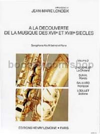 A La découverte de la musique des 17° et 18° siècles Vol.2 - alto saxophone & piano