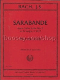 Sarabande BWV1012 (Score & Parts)