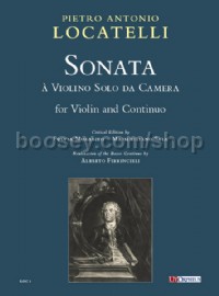 Sonata à Violino Solo da Camera for Violin and Continuo (Critical Edition Score & Parts)