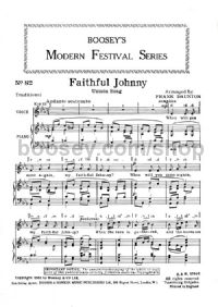 Faithful Johnny - choral unison & piano