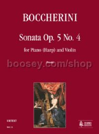 Sonata Op. 5 No. 4 for Piano (Harp) & Violin (score & parts)