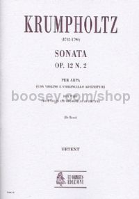 Sonata Op. 12 No. 2 for Harp (with Violin & Cello ad lib.) (score & parts)