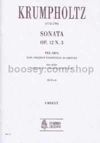Sonata Op. 12 No. 3 for Harp (with Violin & Cello ad lib.) (score & parts)