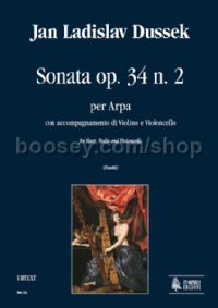 Sonata Op. 34 No. 2 for Harp, Violin & Cello (score & parts)