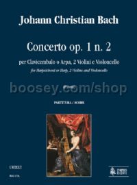 Concerto Op. 1 No. 2 for Harpsichord or Harp, 2 Violins & Cello (score)