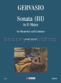 Sonata (III) in D Major for Mandolin & Continuo (score & parts)