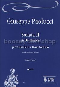 Sonata II in C Minor for 2 Mandolins & Continuo (score & parts)