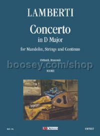 Concerto in D Major for Mandolin, Strings & Continuo (score)