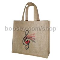 Jute Shopper Bag - Treble Clef Design