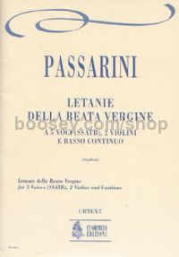 Letanie della Beata Vergine for 5 Voices (SSATB), 2 Violins & Continuo (score)