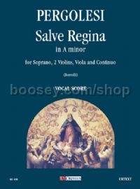 Salve Regina in A minor for Soprano, 2 Violins, Viola & Continuo (vocal score)