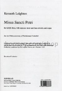 Missa Santic Petri (Soprano, Tenor, Bass, SATB & Organ)