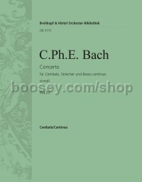 Harpsichord Concerto in D minor Wq 23 - basso continuo (harpsichord) part