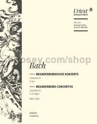 Cadenza to Brandenburg Concerto No. 3 in G major BWV 1048 - chamber orchestra (set of parts)
