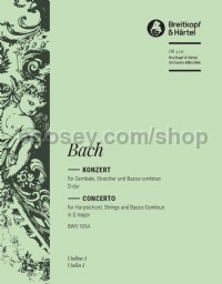 Harpsichord Concerto in D major BWV 1054 - violin 1 part