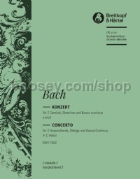 Harpsichord Concerto in C minor BWV 1062 - harpsichord 1 solo part