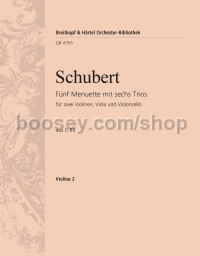 5 Menuette mit 6 Trios D 89 - violin 2 part
